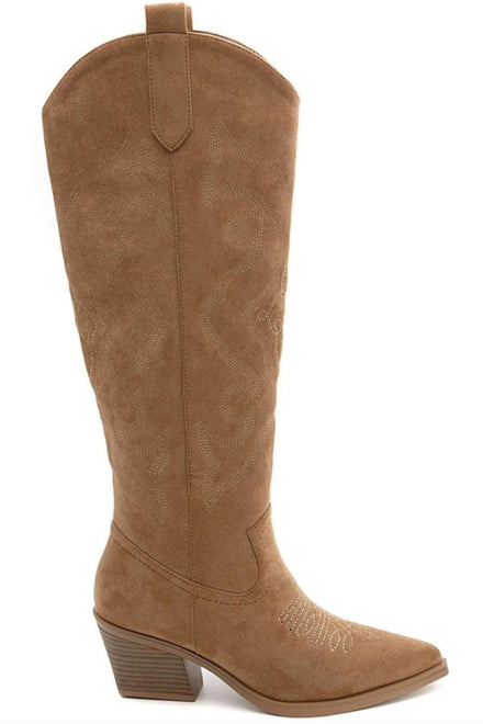 WESTERN PARTY KNEE HIGH BOOTS CAMEL