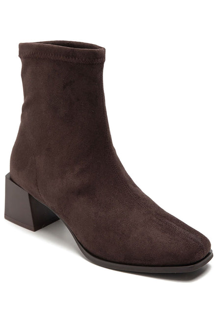 Brown Sock Heeled Ankle Boot