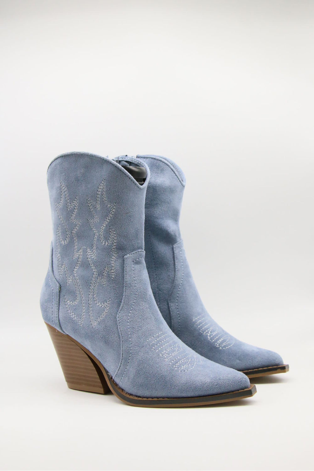 BLUE COWBOY WESTERN ANKLE BOOTS WITH SIDE DETAIL