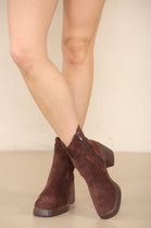 PREMIUM SUEDE ANKLE BOOTS IN BROWN