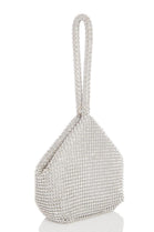 SILVER DIAMANTE POUCH BAG HAND BAG