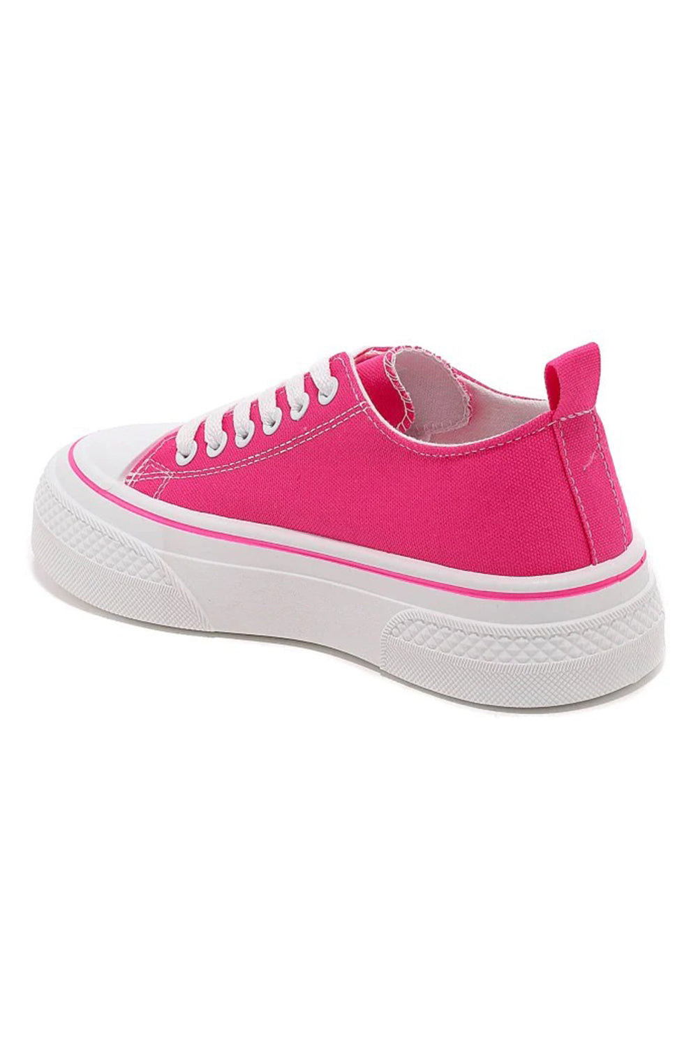 FUCHSIA CANVAS LACE UP SNEAKERS