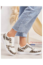 LEOPARD LACE UP FLAT SNEAKERS