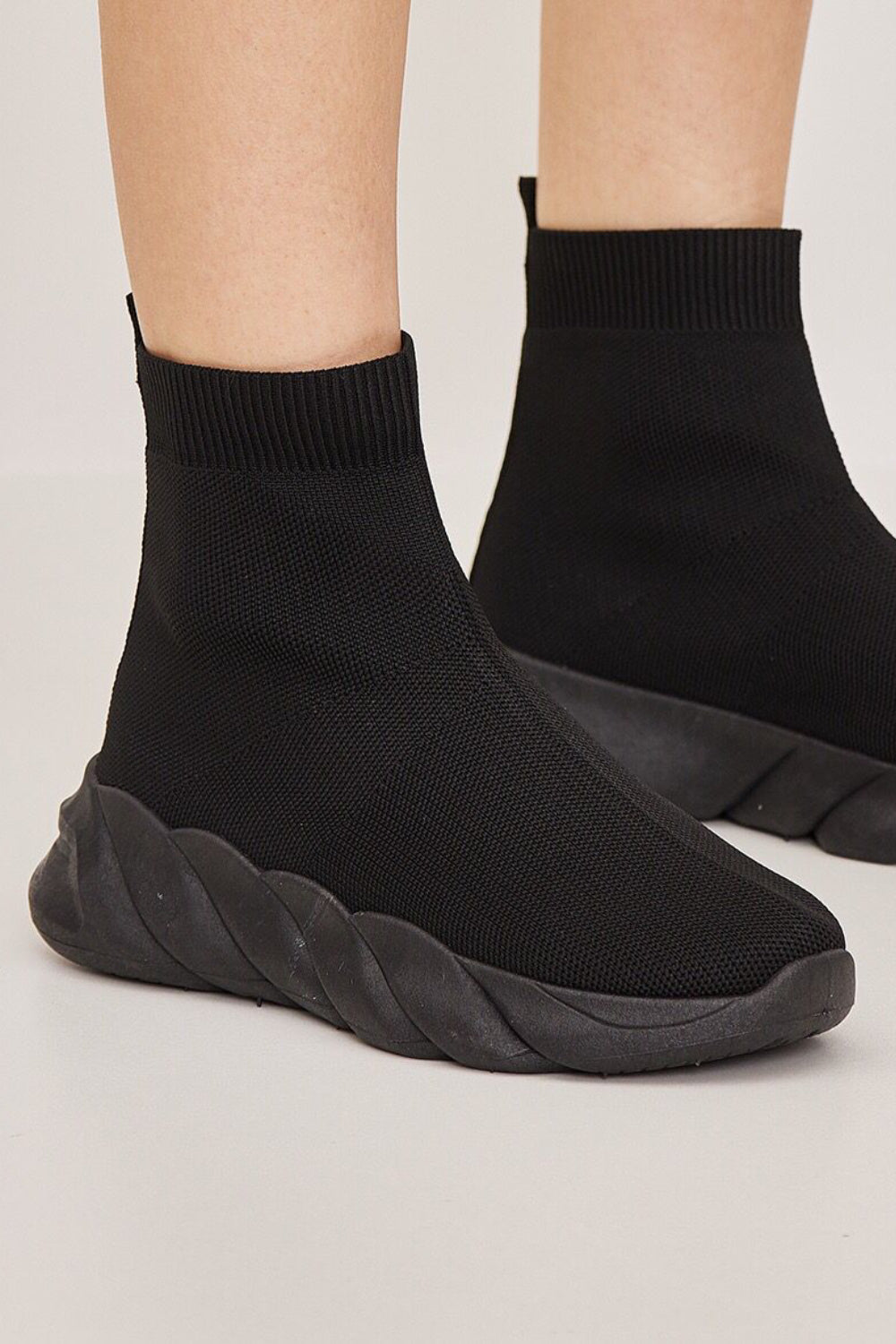 Trainers Womens Black Sock Style Trainers BLACK SOCK