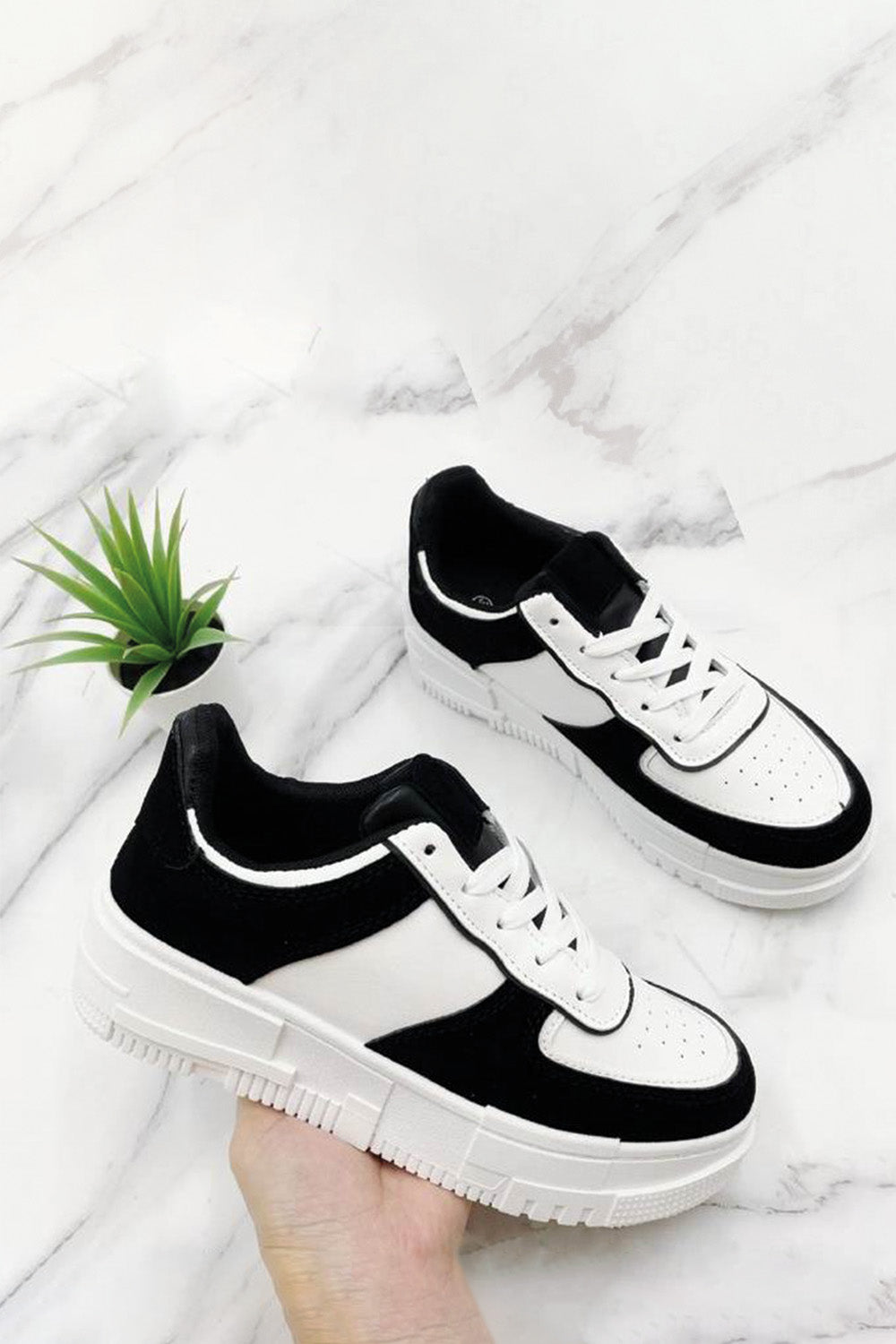 Women’s High Platform Black Chunky Sneakers