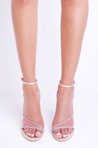 Champagne Diamante Detailed Strappy Stiletto Heel