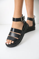 Black Gladiator Chunky Strappy Sandals