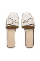 Nude PU Buckle Strap Slider Sandals