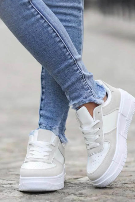 Women’s High Platform Grey Chunky Sneakers