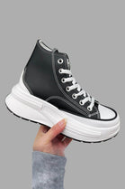 Women's Black Custom Sports Canvas Shoes